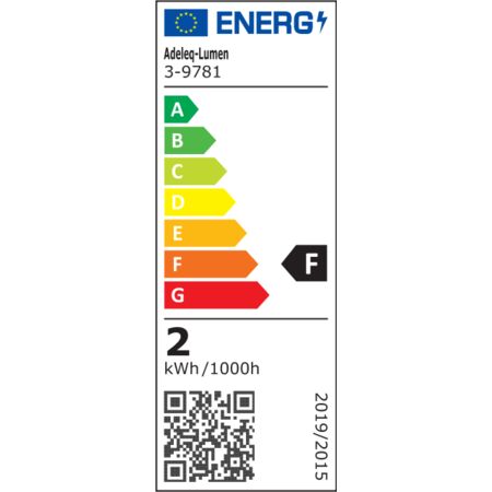 LED LUMINAIRY PC WALL INDIRECT LIGHT.CURVED RECT 2W 3000K IP65 GRAPHITE