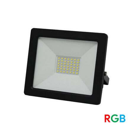 ΠΡΟΒΟΛ.LED-SMD RGB 24VDC 30W 4ΚΑΛΩΔ.ΧΡΕΙΑΖ.CONTROL ΜΑΥΡΟΣ