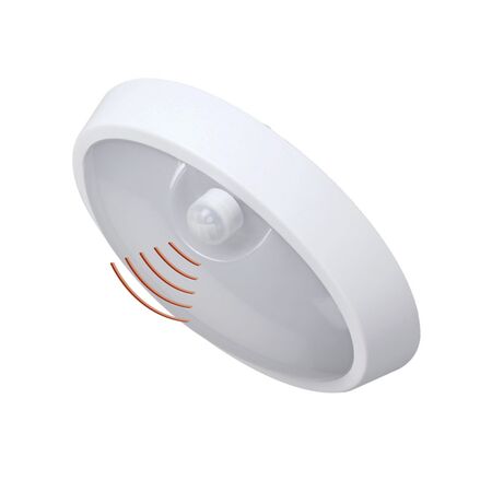 Led bulkhead ceiling mounted light oval with PIR,PP base, PC cover,IP54 15W 240*170*78mm 230V 4000k white