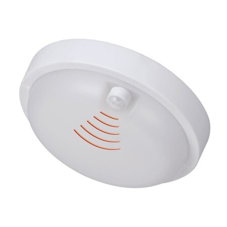 Led bulkhead ceiling mounted light round with PIR sensor, PP base, PC cover,IP54 18W Φ200x55mm 230V 4000k white