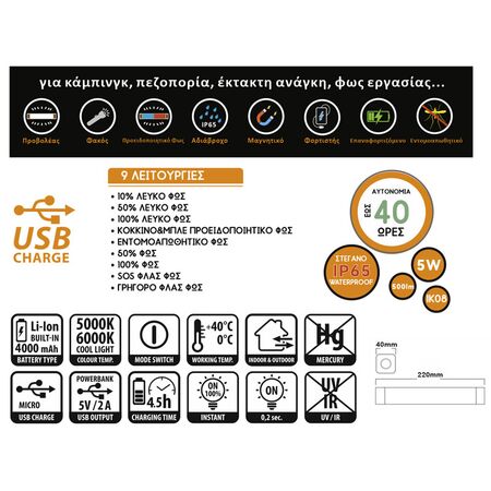 Rechargable led lighting