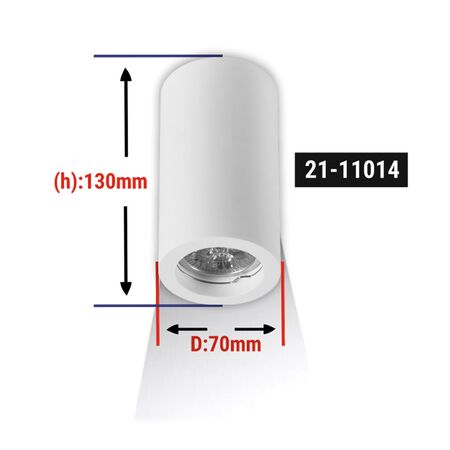 Ceiling Gypsum spot cylinder shape GU10 Φ70 h:130mm
