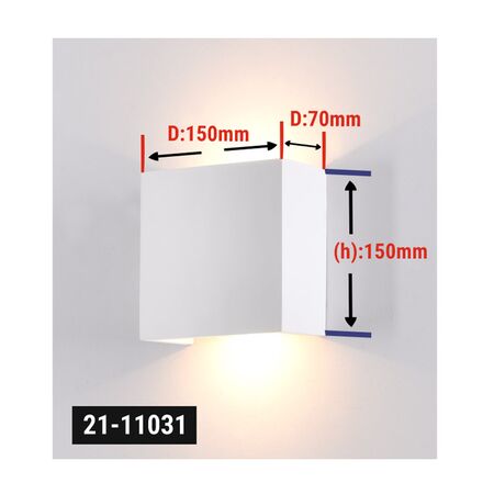 Wall mounted lamp cube up down G9 max25W 150*150*70