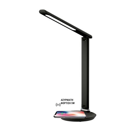 LED Desk Lamp diammable color temperature,touch switch,charger,USB output with 5V/2A adapter black