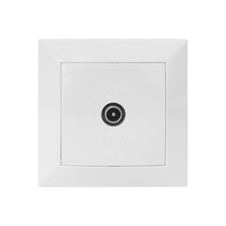 Complete Socket IP20 Single TV insert (Terminal) TV dia.9.5mm White