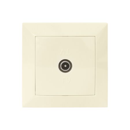 Complete Socket IP20 Single TV insert (Intermediate) TV dia.9.5mm Beige