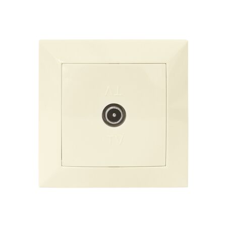 Complete Socket IP20 Single TV insert (Terminal) TV dia.9.5mm Beige