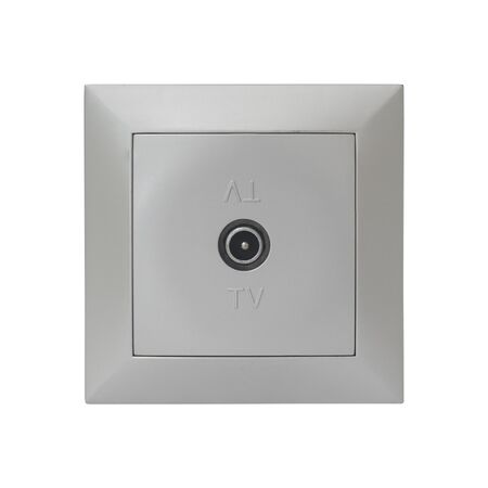 Complete Socket IP20 Single TV insert (Terminal) TV dia.9.5mm Silver