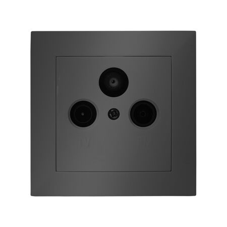 Complete Socket IP20 TV+FM+SAT insert (Intermediate) TV-FM dia.9.5mm Anthracite