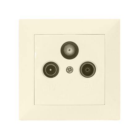 Complete Socket IP20 TV+FM+SAT insert (Intermediate) TV-FM dia.9.5mm Beige