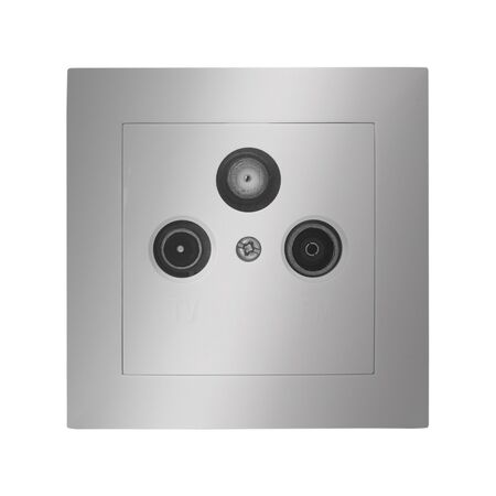 Complete Socket IP20 TV+FM+SAT insert (Intermediate) TV-FM dia.9.5mm Anthracite