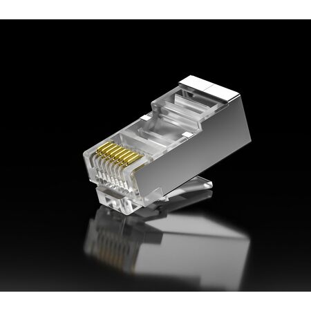 Network plugs FTP CAT5Ε CLOSED transparent