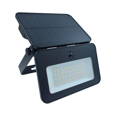 Solar Led floodlight with PIR sensor 900lm CCT black