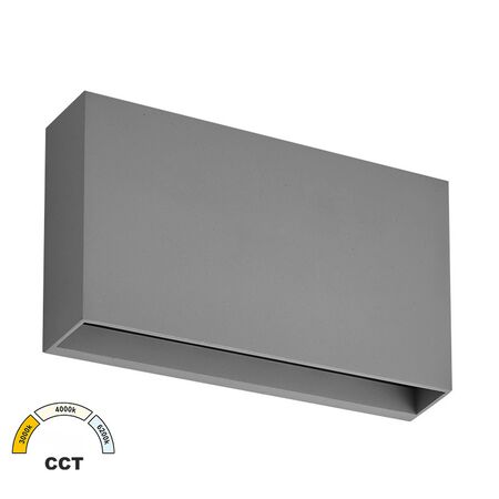 LED LUMINAIRY PC RECTANGLE UP DOWN 12W CCT IP65 GREY