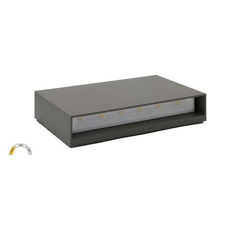LED LUMINAIRY PC RECTANGLE UP DOWN 12W CCT IP65 GREY