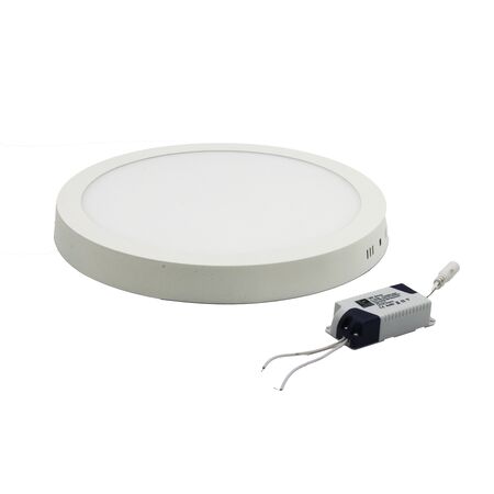 LED ΦΩΤΙΣΤΙΚΟ ΟΡΟΦΗΣ ΑΛΟΥΜΙΝΙΟΥ ΣΤΡΟΓΓΥΛΟ 24W 4000K ΛΕΥΚΟ