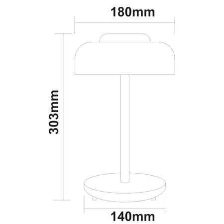 Led pc desk lamp rechargeable material 3W IP44 dimmable  black CCT