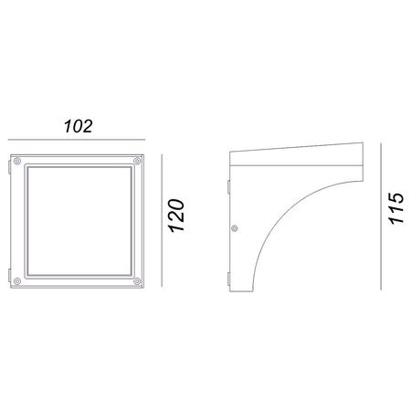 Wall mounted Power led Aluminum lighting fitting 6987 IP54 6Ledx1W grained rust warm white
