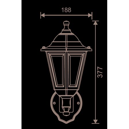 LANTERN PC WALL FIXTURE HEXAGON WITH MOTION SENSOR E27 IP44 WHITE