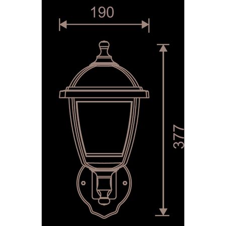 LANTERN PC WALL FIXTURE SQUARE REVERSIBLE E27 IP44 RUSTIC