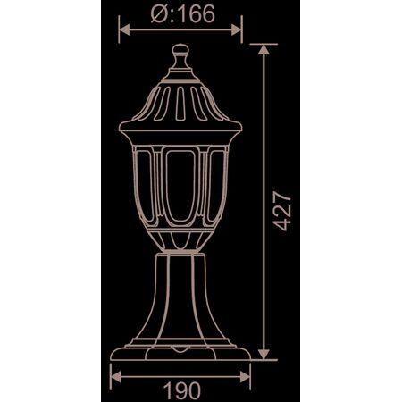 LANTERN PC FLOOR FIXTURE ROUND E27 IP44 BLACK