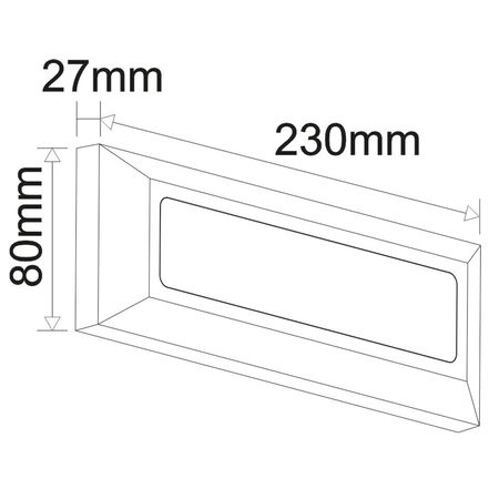 LED WALL MOUNTED PC RECTANGLE 4W 3000K IP65 GRAPHITE