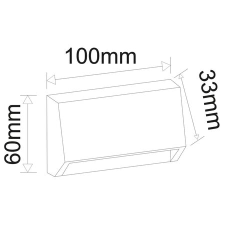 LED WALL MOUNTED PC INDIRECT LIGHT.CURVED RECT 2W CCT IP65 GREY