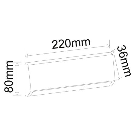 LED WALL MOUNTED PC INDIRECT LIGHTING CURVED RECTANGLE 4W CCT IP65 WHITE