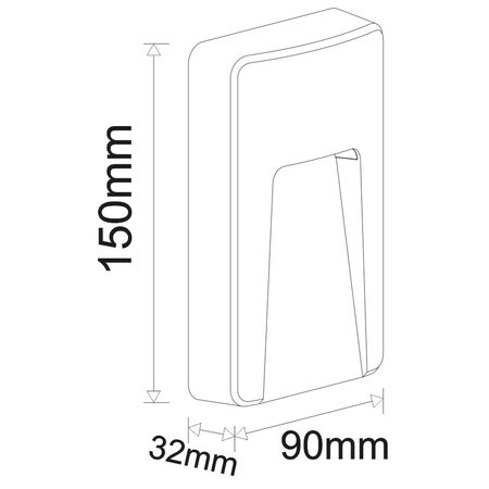 LED ΦΩΤΙΣ.PC ΕΠΙΤΟΙΧΟ ΕΜΜΕΣΟΥ ΟΡΘΟΓΩΝΙΟ 3W 3000Κ IP65 ΓΡΑΦΙΤΗΣ