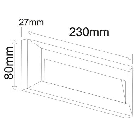 LED WALL MOUNTED PC INDIRECT LIGHTING RECTANGLE 2W CCT IP65 GREY