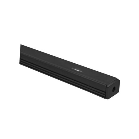 Aluminum BLACK profile 2m DEEP wall mounted for led strips max W:12mm  L:2m W:17mm  H:6mm SET WITH 2 END CAPS AND FROSTED COVER Aluminum BLACK profile 2m DEEP wall mounted for led strips max W:12mm  L:2m W:17mm  H:6mm SET WITH 2 END CAPS AND FROSTED COVER