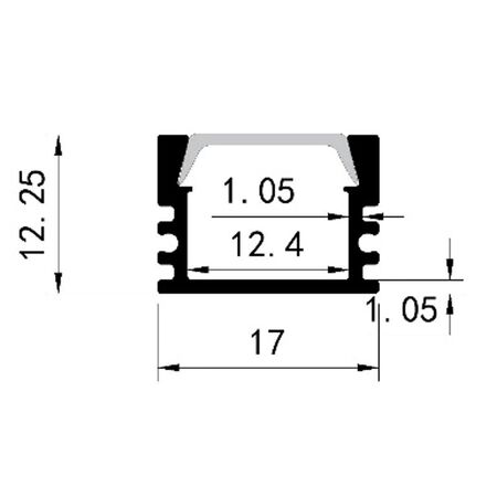 ΠΡΟΦΙΛ ΜΑΥΡΟ ΕΠΙΤΟΙΧΟ ΠΛΗΡΕΣ 2μ ΒΑΘΥ έως 12mm ΜΕ MAT ΚΑΛΥΜΜΑ