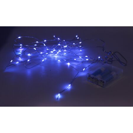 50 micro LED string light-silver wire battery operated Static Blue IP20 50 micro LED string light-silver wire battery operated Static Blue IP20