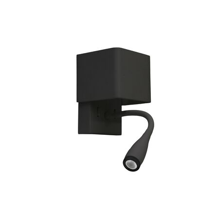 LED ΑΠΛΙΚΑ & ΣΠΟΤ ΤΟΙΧΟΥ TEΤΡΑΓΩΝΗ  9W ΜΑΥΡΗ