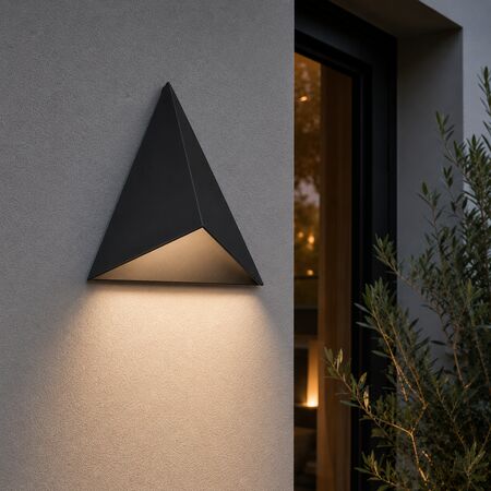 LED ΦΩΤ.ΕΠΙΤΟΙΧΟ ΑΛΟΥΜ.ΤΡΙΓΩΝΙΚΟ ΜΟΝΗΣ ΚΑΤΕΥΘΥΝΣΗΣ 12W CCT ΓΡΑΦΙΤΗ