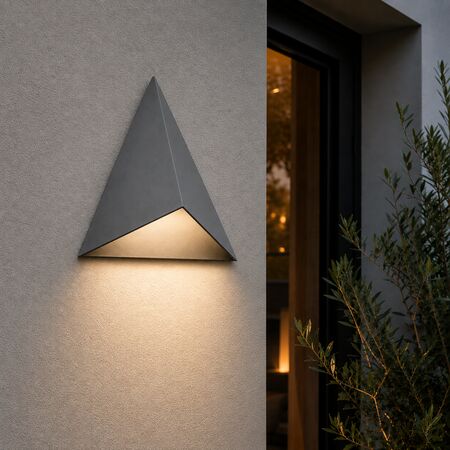 LED ΦΩΤ.ΕΠΙΤOIXO ΑΛΟΥΜΙΝ.ΤΡΙΓΩΝΙΚΟ ΜΟΝΗΣ ΚΑΤΕΥΘΥΝΣΗΣ 12W CCT ΓΚΡΙ